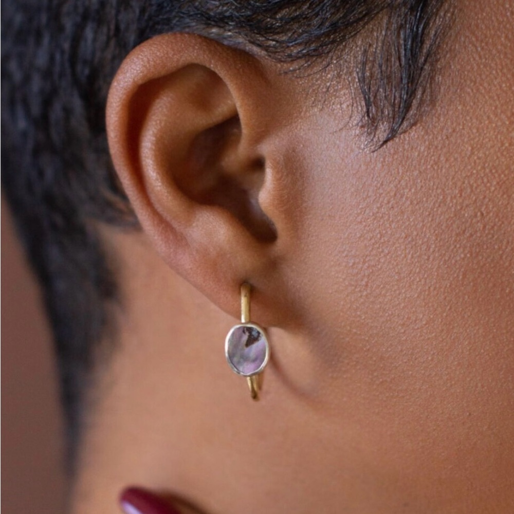 Abalone Hoop Earrings